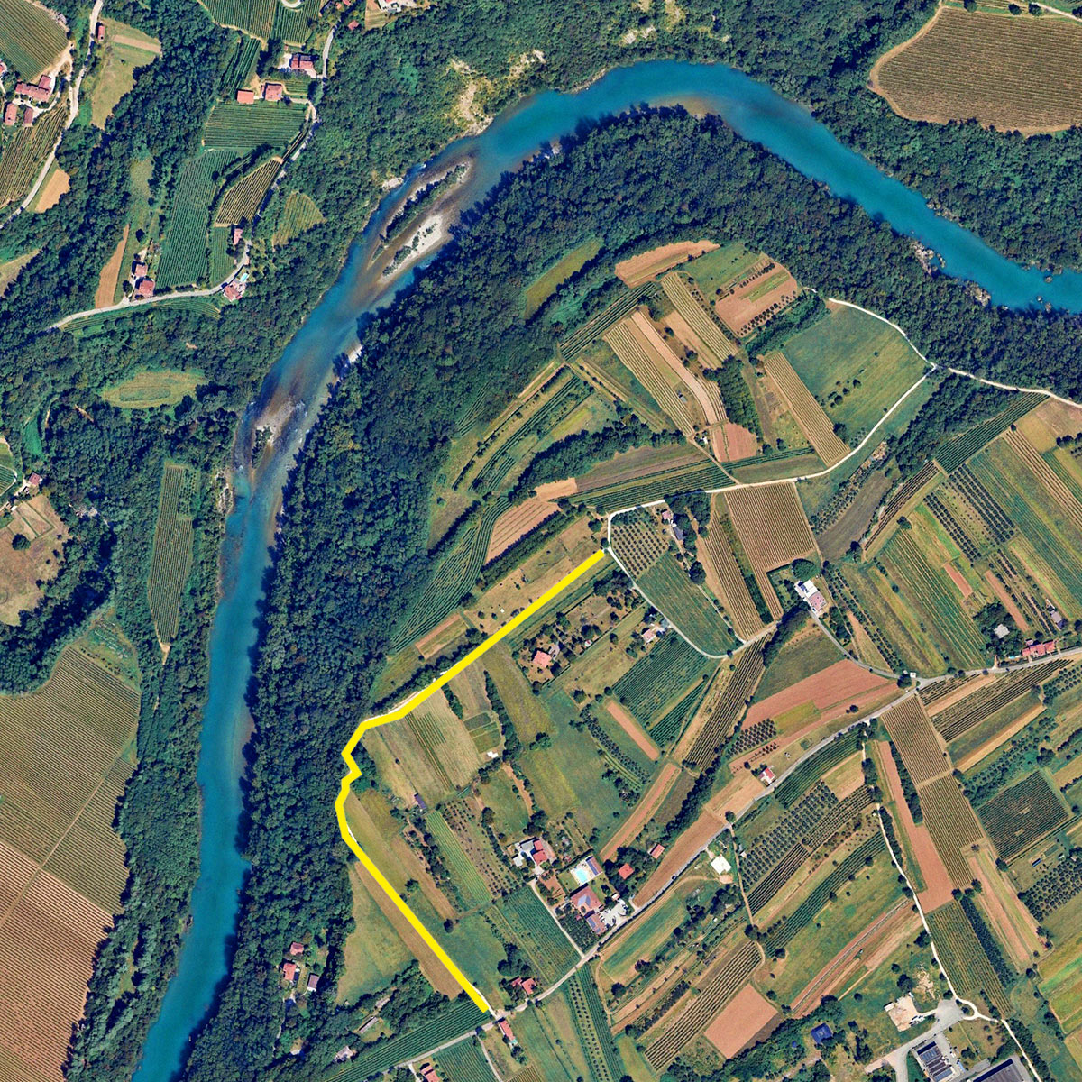 Mappa del territorio di Pomerio a Gorizia